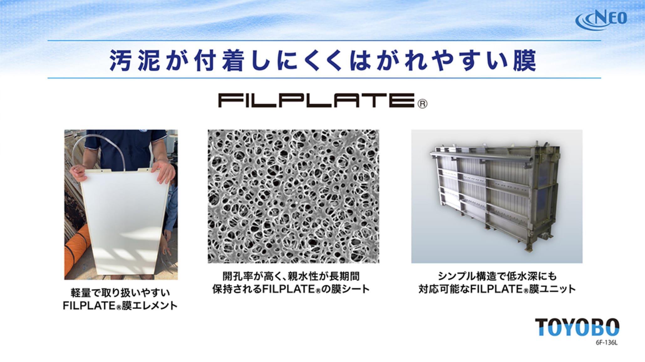 汚泥が付着しにくくはがれやすい膜